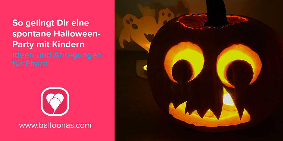 Key Visual für einen Blog-Beitrag rund um die spontane Planung einer Halloween-Party.